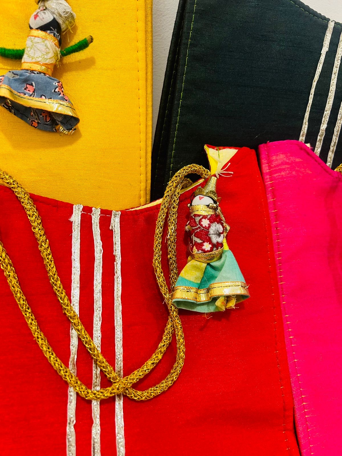 Ethnic Gifting Bags with Rajasthani Puppet Hanging – Assorted Colors | Wrap Shap