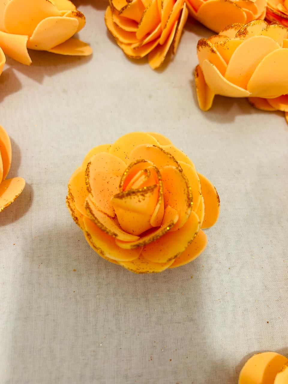 Vibrant 5cm Orange Foam Rose Flowers for Decorative and Creative Projects
