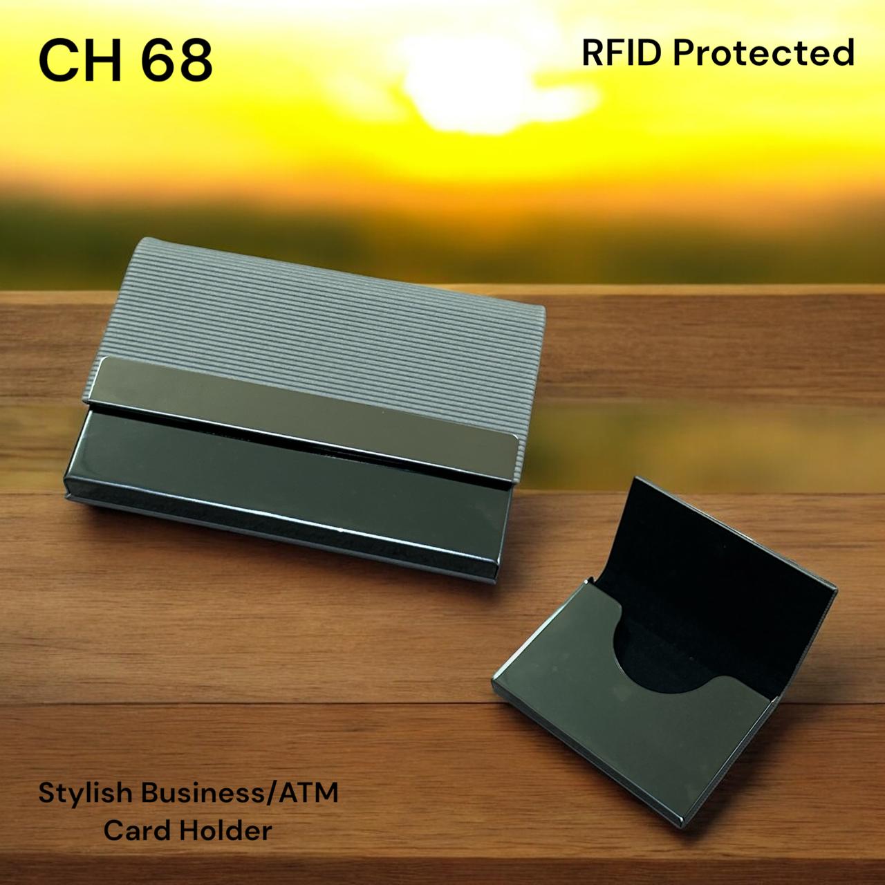 Stylish grey textured card holder for professionals