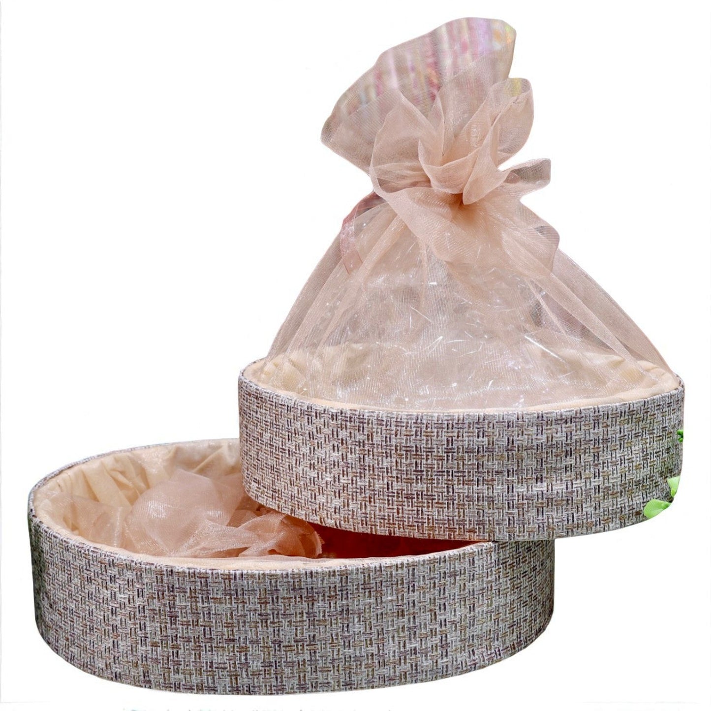 Wrap Shap Compton Oval Basket in 10x13 and 11x15 sizes – luxury hamper basket for Indian festivals, trousseau packing, corporate gifts, and return favors