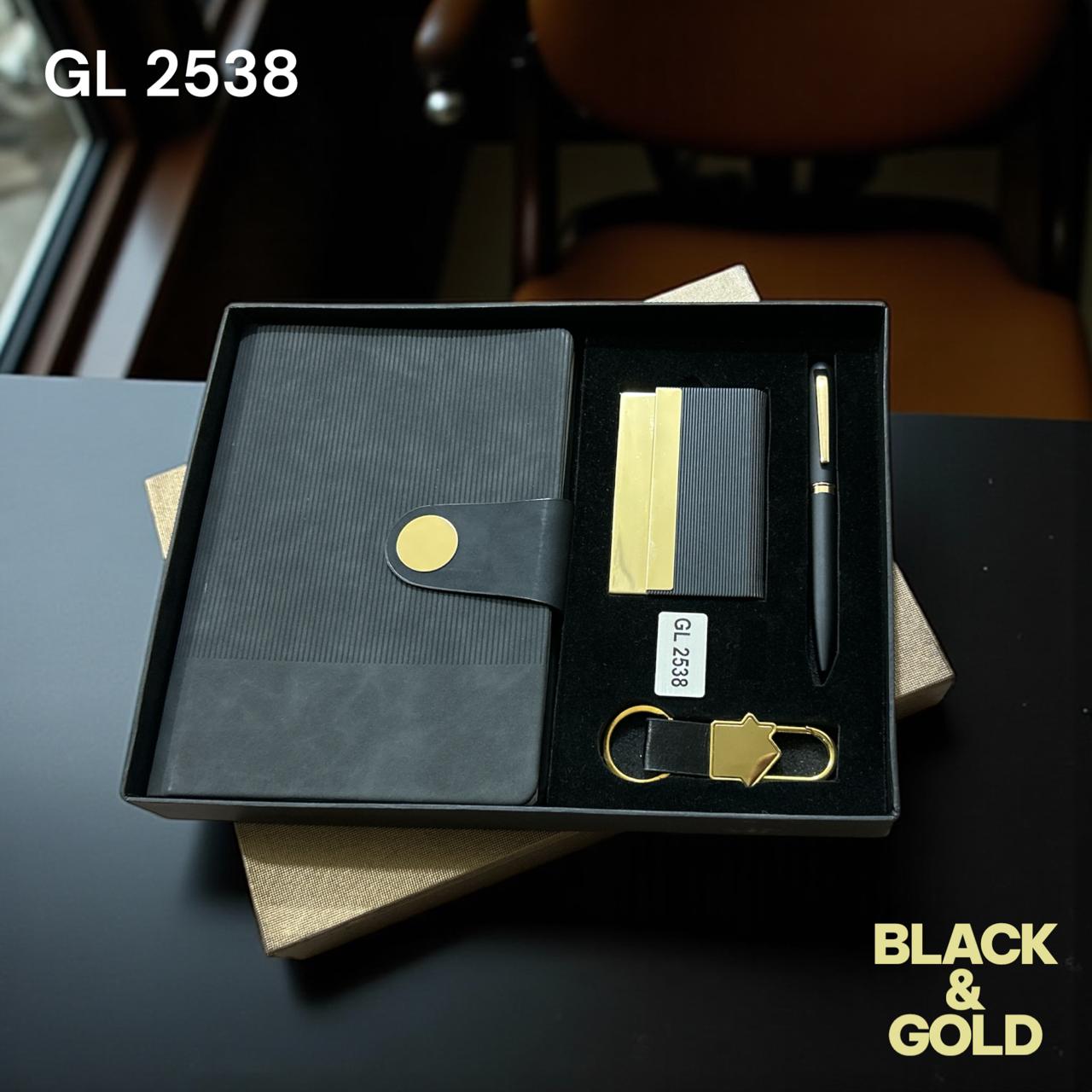 Luxury corporate gift set gold and black desk kit for employees