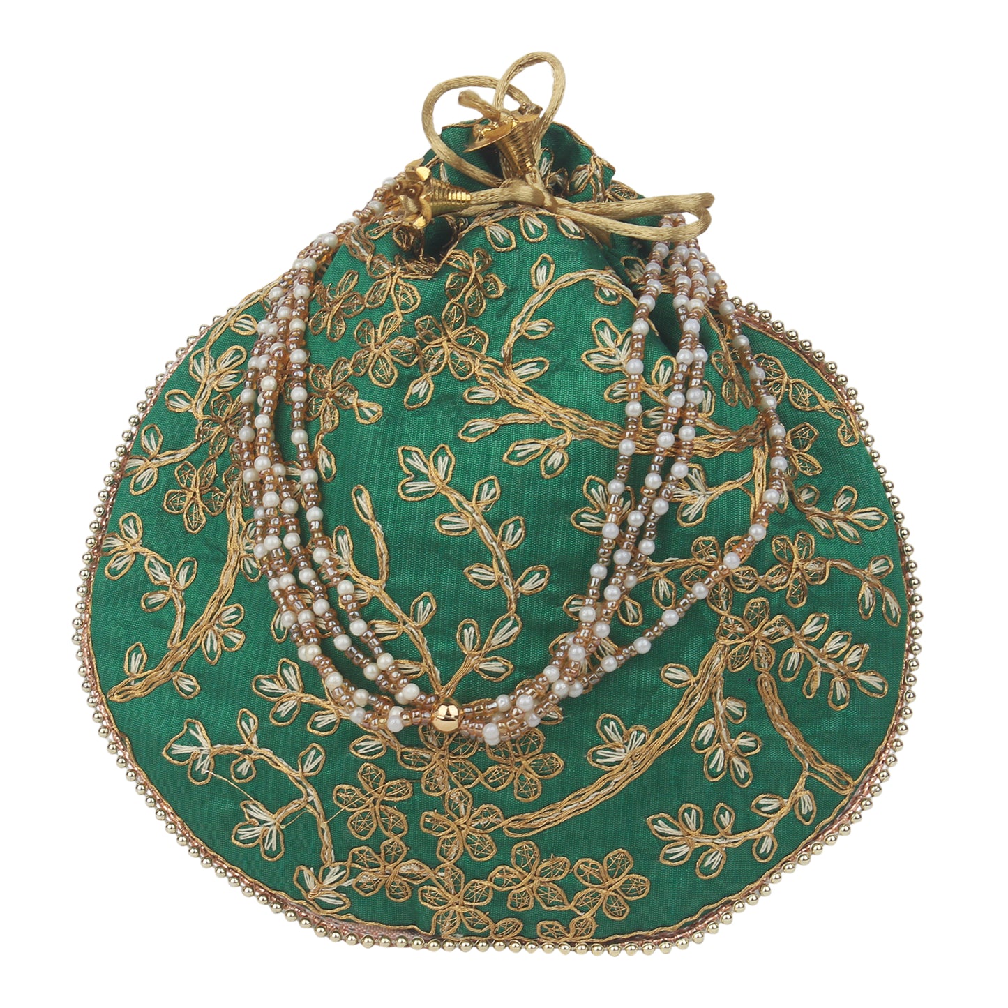 Embroidered Elegance: Assorted Color Potli Bag