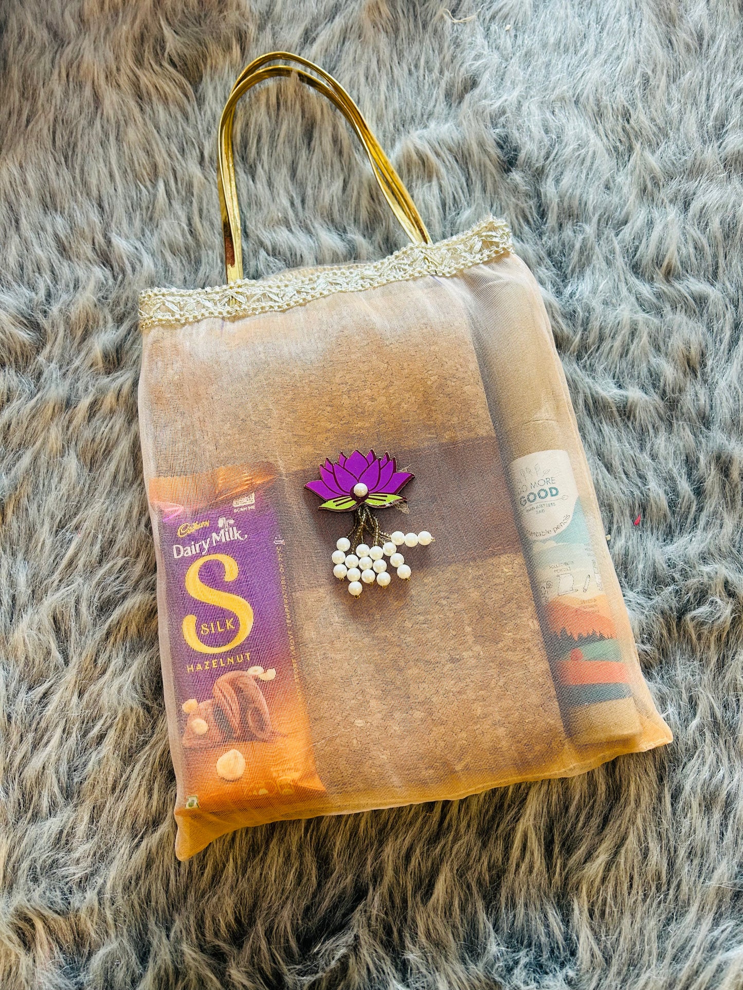 Eco-Friendly Gift Hamper – Notebook, Pencils & Chocolate in a Tissue Bag | Birthday, Anniversary & Wedding Favor