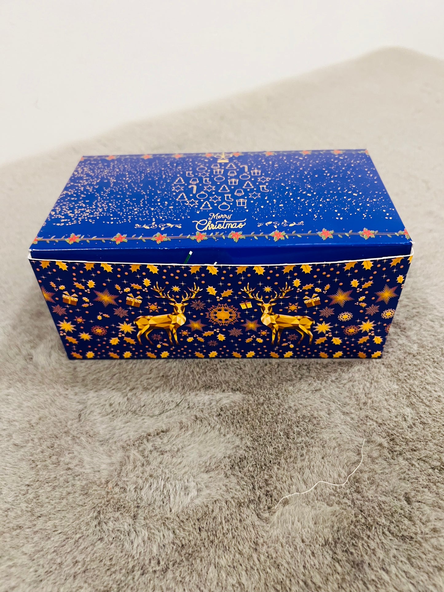 Christmas Hamper in Festive Paper Box – Ferrero Rocher, Christmas Cookie & Flower-Shaped Candle