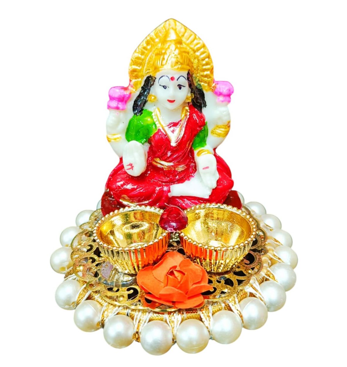 Traditional Lakshmi Ji roli chawal plate for rituals