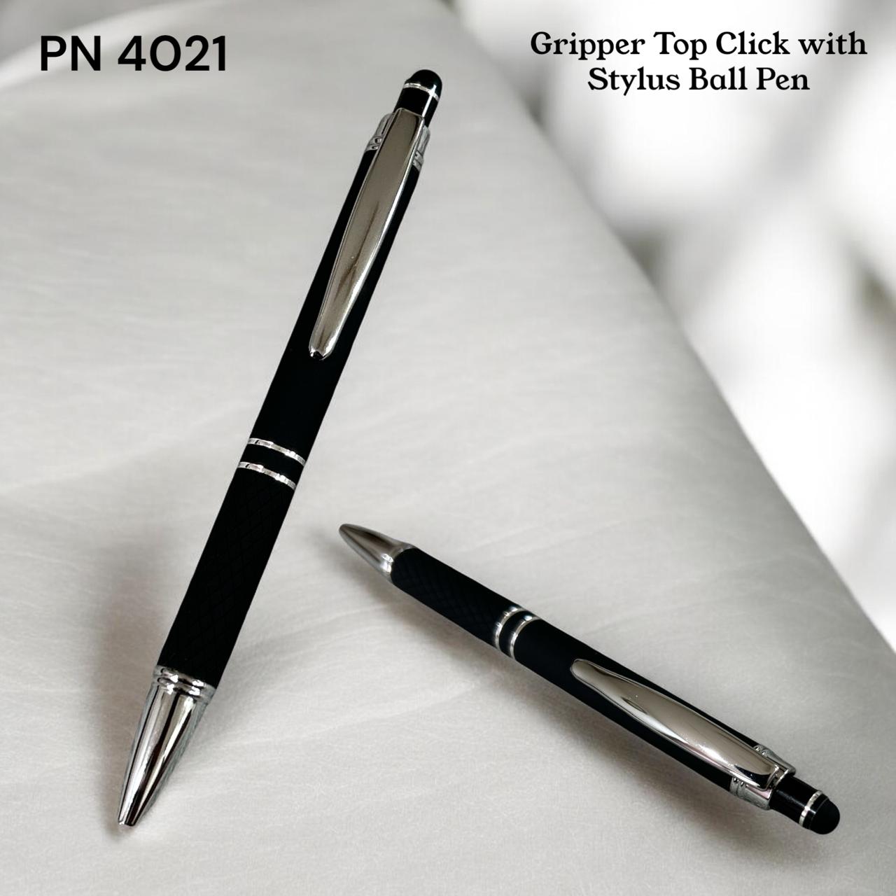 Executive corporate desk black gripper top-click ballpoint pen gift