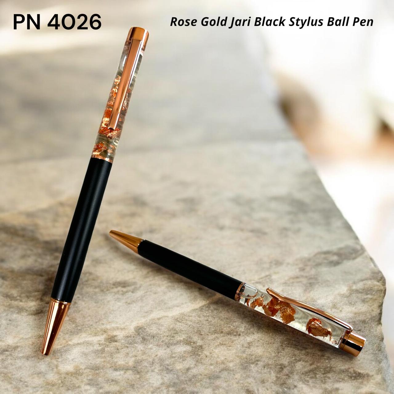 Luxurious rose gold jari black stylus pen executive corporate gift