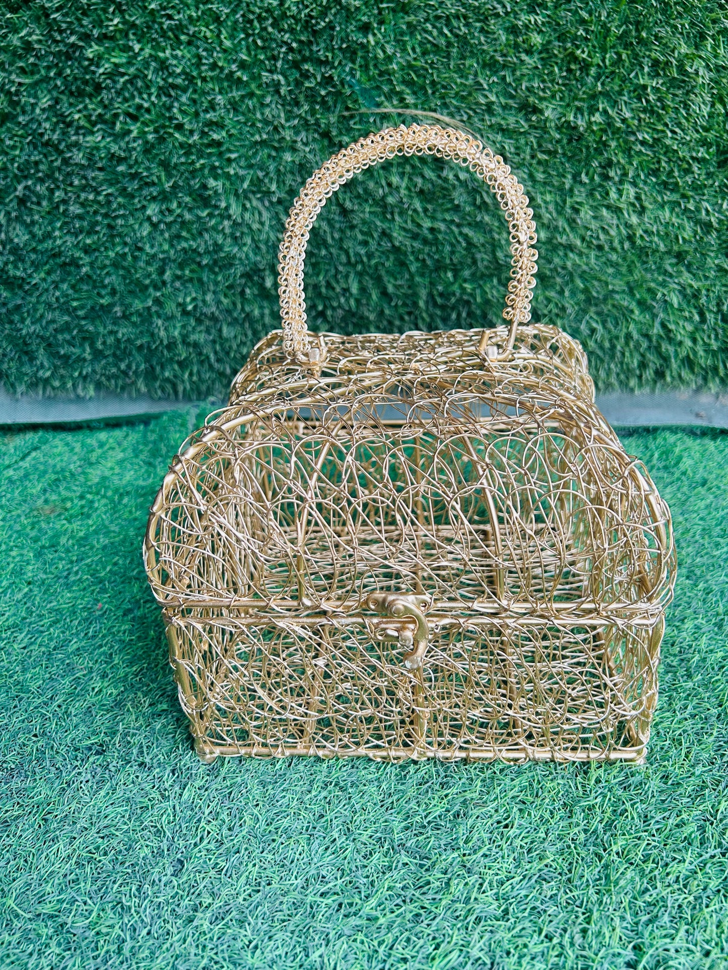 Golden Metal Mesh Design Gift Box