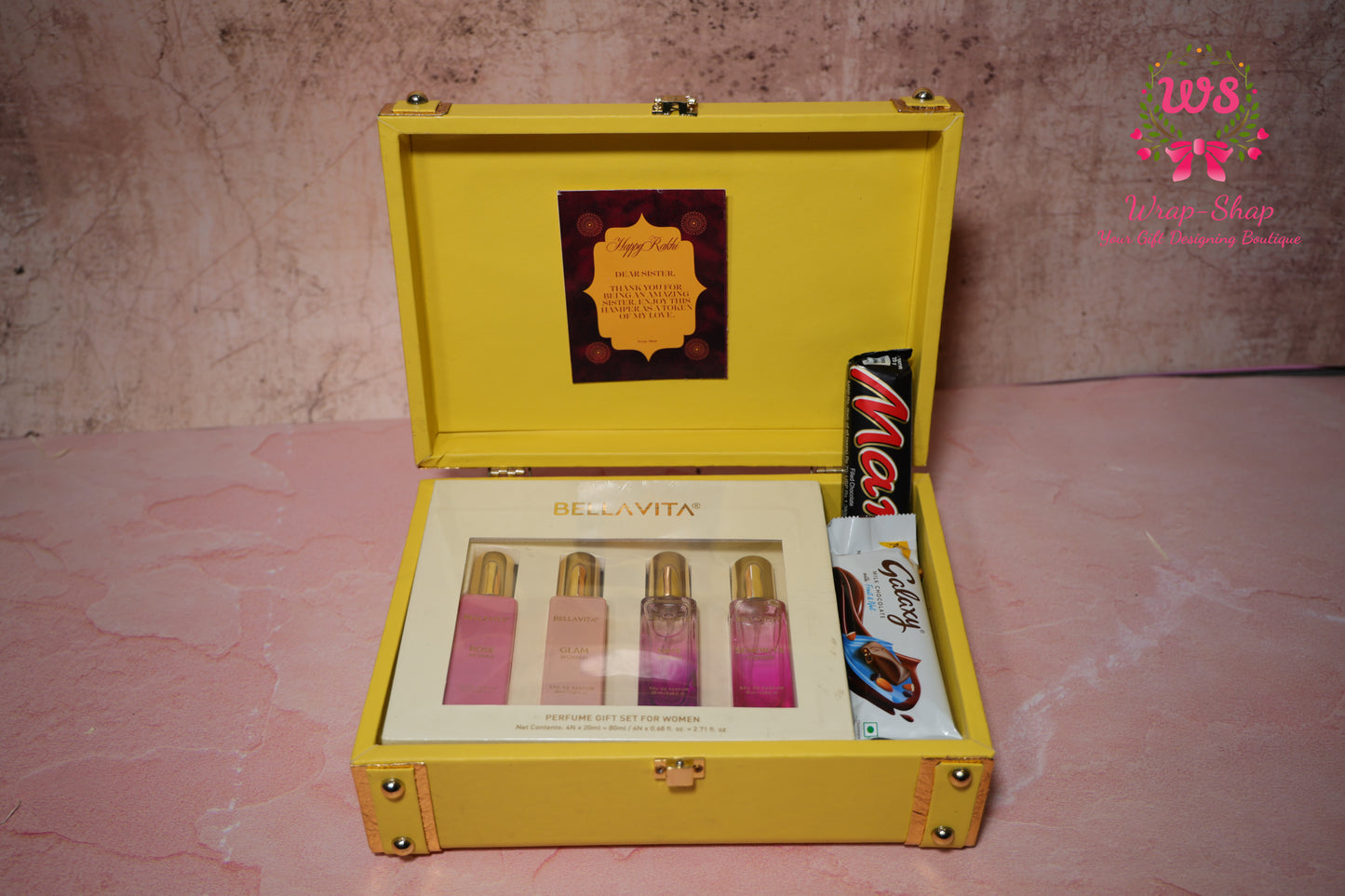 Bella Vita Perfume & Chocolate Gift Hamper in Jewellery Storage Box | Wrap Shap
