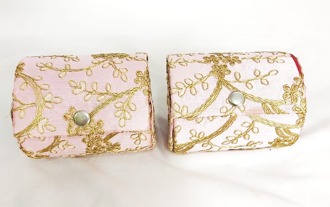 Small Round Embroidered Bangle Box for Gifting & Return Favours – Wrap Shap