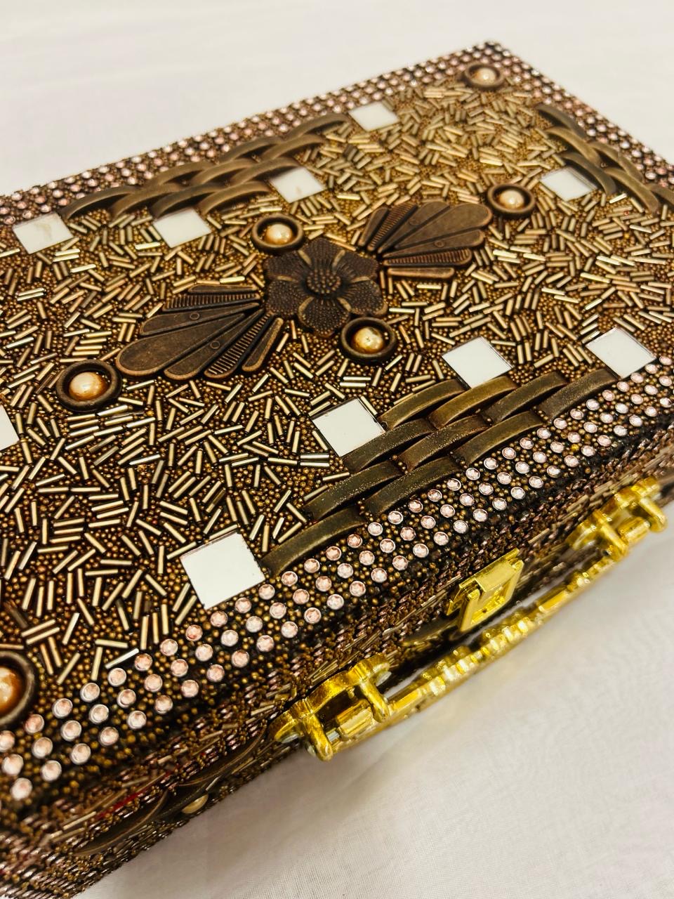 Antique Dark Brown 2 Rod Bangle Box – Premium Jewellery Organizer | Wrap Shap