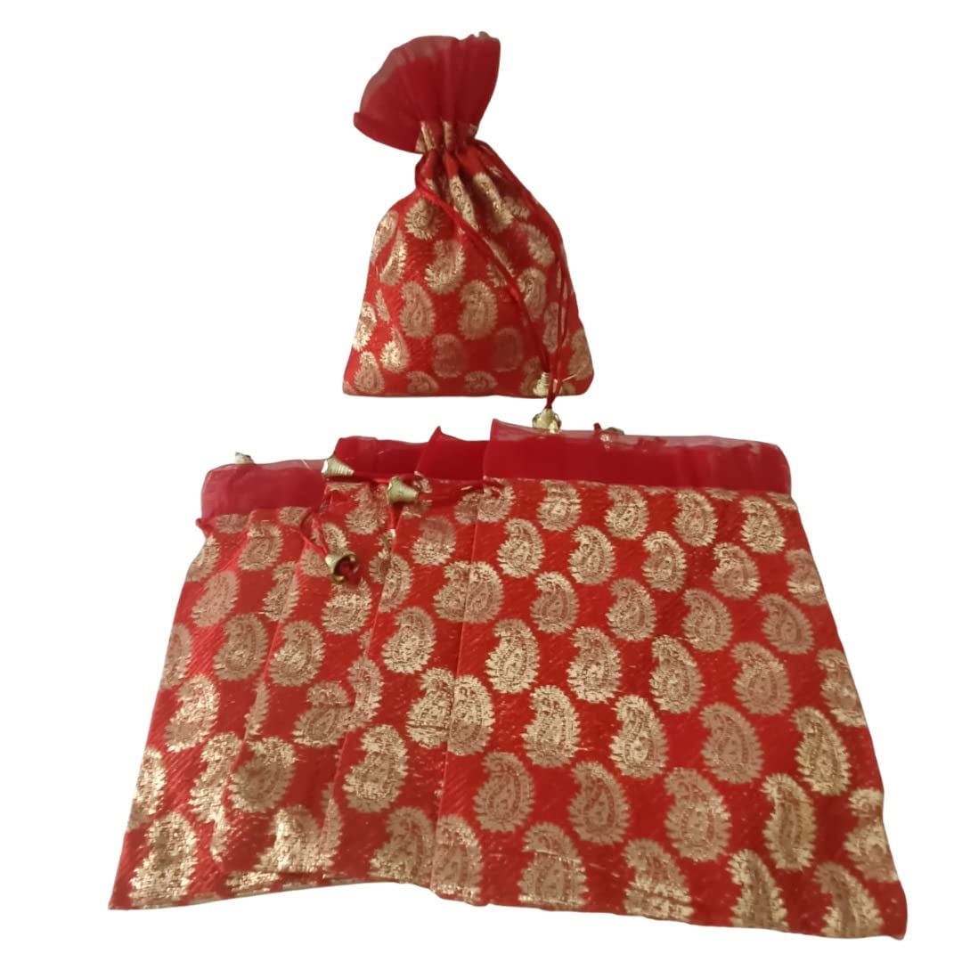 Paisley Print Brocade Potli Batwa Bags