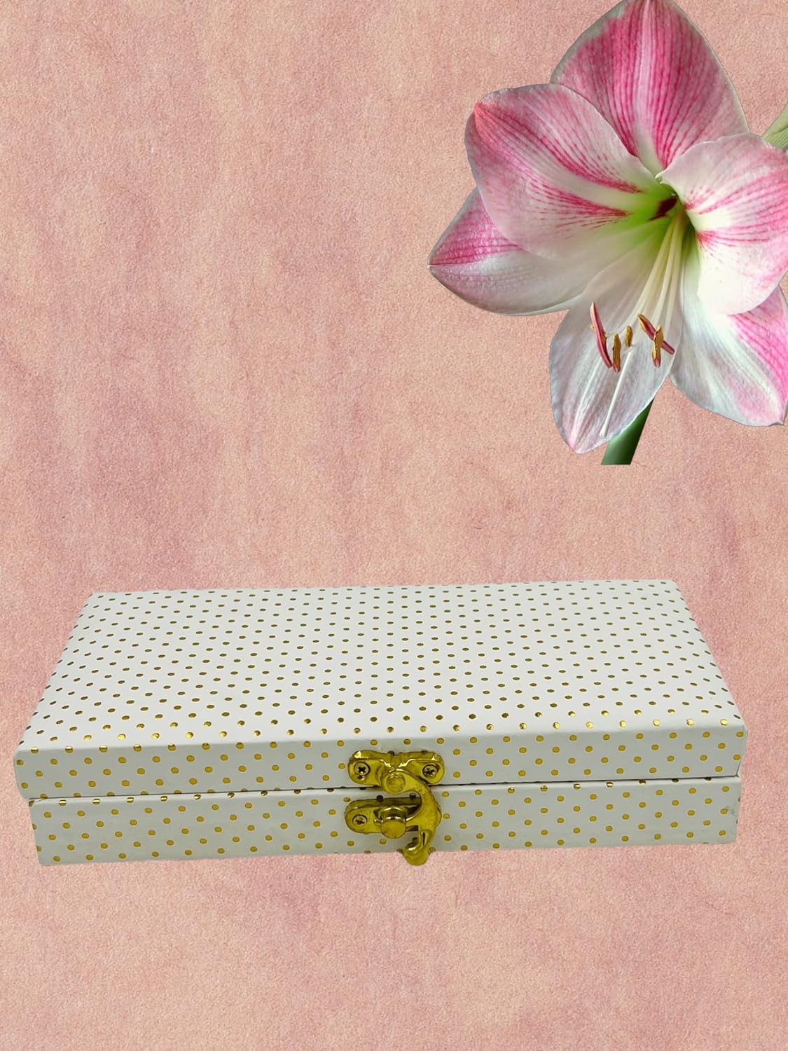 Chic Polka Dot Leatherette MDF Cash & Gaddi Gift Box - Mixed Colors, 8"x4"x2"