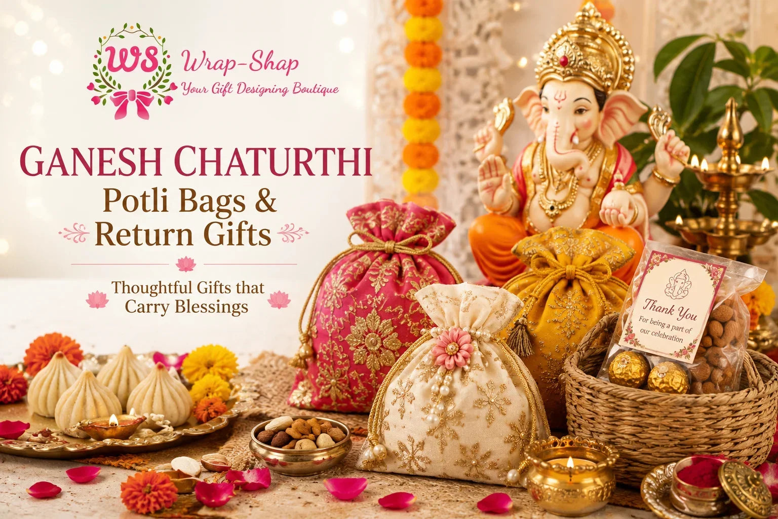 Ganesh Chaturthi Potli Bags & Return Gifts – Traditional Ganpati Gifting Ideas by Wrap Shap