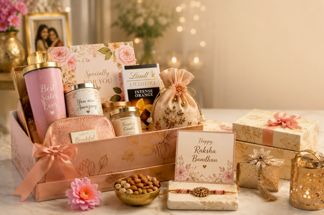 Rakhi Gifts for Sisters – Premium Rakhi Gift Hampers, Personalized Gifts & Same-Day Delivery in Noida | Wrap Shap