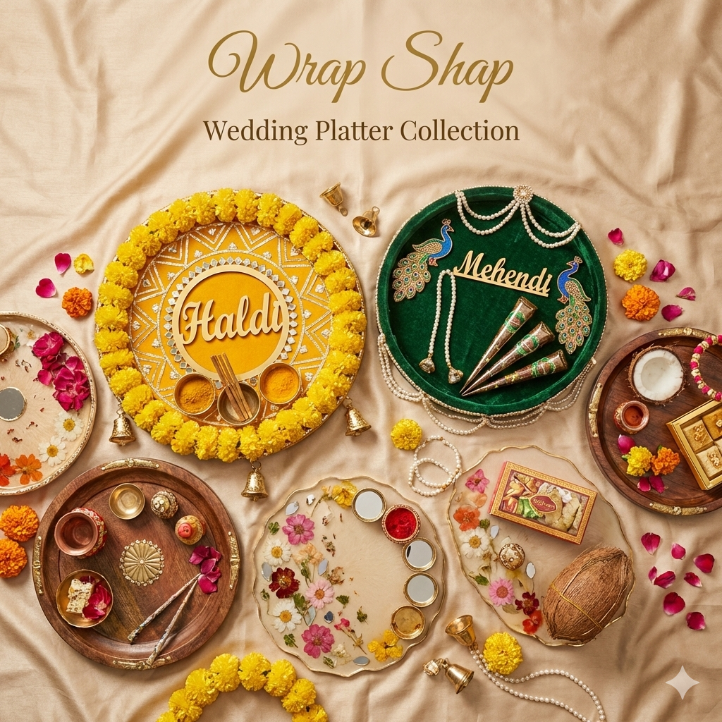 Decorative Platters for Haldi, Mehendi, Wedding, Shagun & More