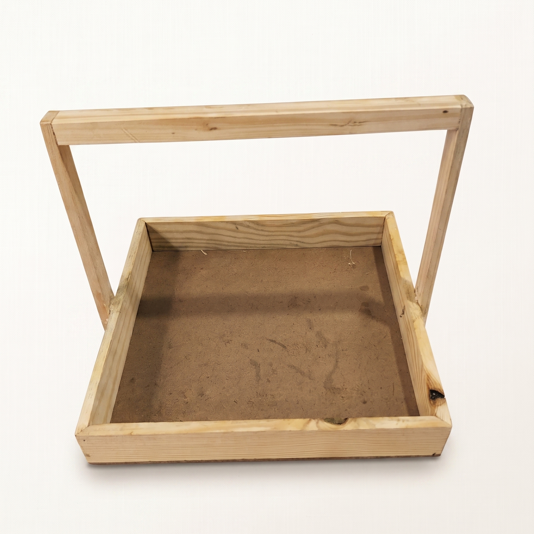 10x10 inch pinewood square basket with sturdy handle for premium gift hampers and gifting