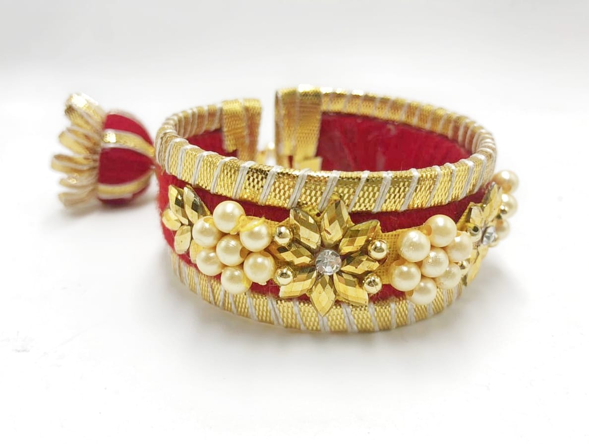 Wrap Shap Red Kada Style Lumba with Roli Chawal - Design 1230