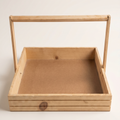 12x12 inch pinewood square basket with sturdy handle for premium gift hampers