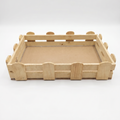 15x10 inch pinewood fence design basket for premium gift hampers and festive gifting