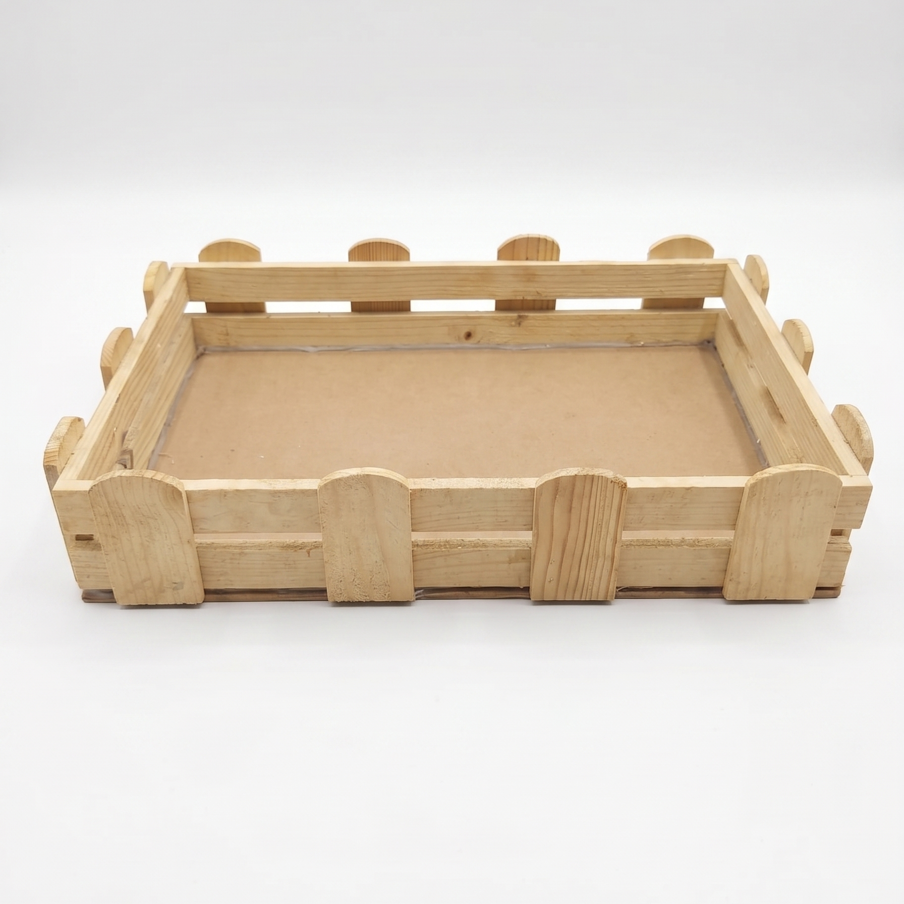 15x10 inch pinewood fence design basket for premium gift hampers and festive gifting