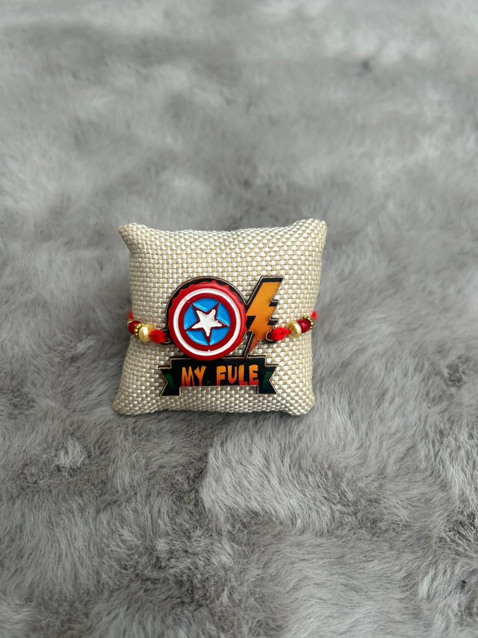 Wrap Shap Kids Rakhi - Captain America Shield Rakhi with Roli Chawal - Model 3136