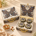 Designer Butterfly Print Dry Fruit Boxes for Diwali Corporate and Wedding Gifting