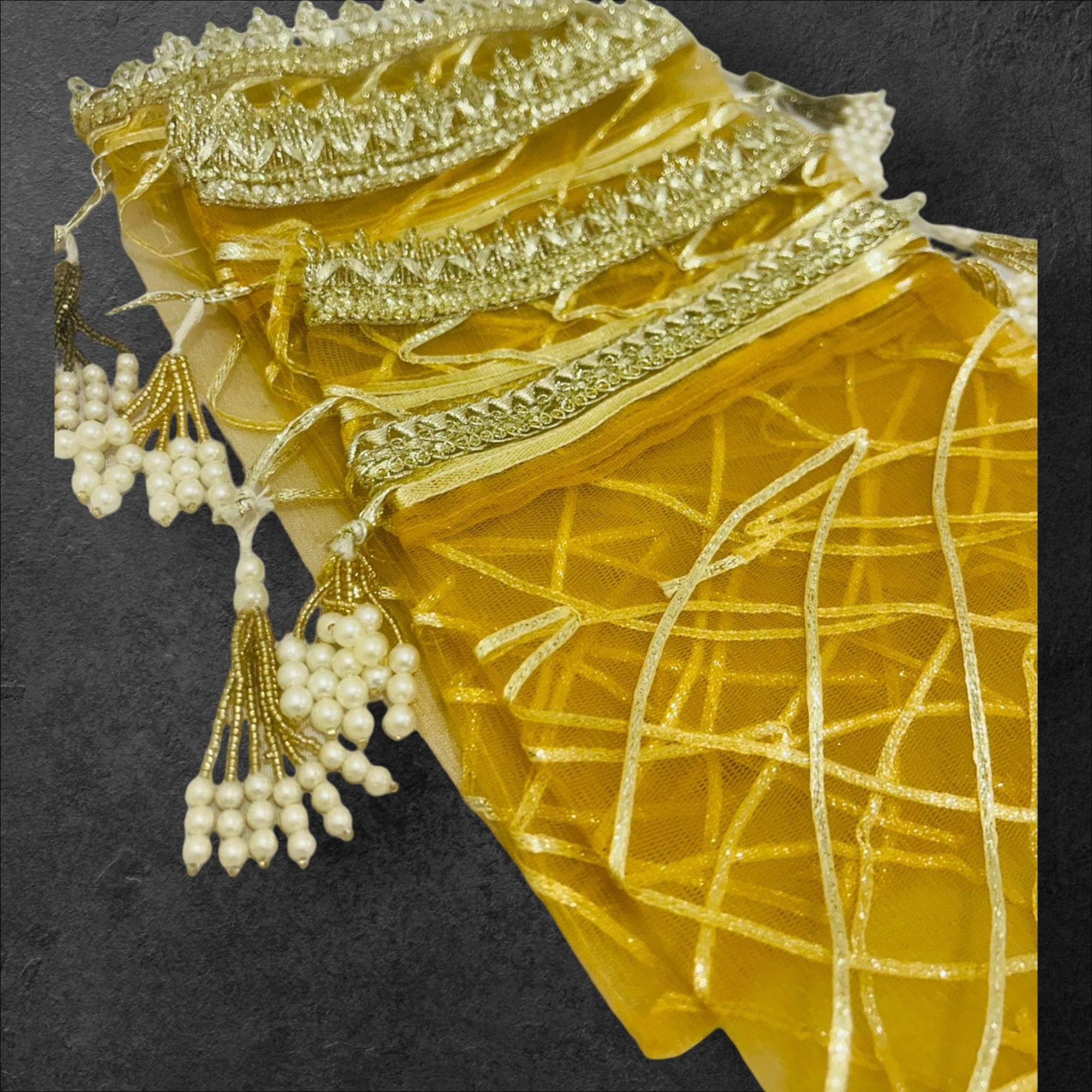 Golden Gota Work Potli Batwa Bags