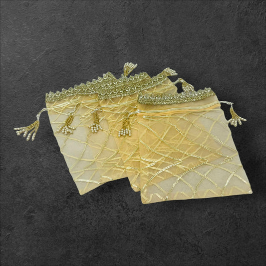 Golden Gota Work Potli Batwa Bags