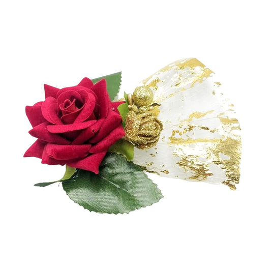 Luxurious Red Velvet Rose Artificial Flower Bunch for Festive Decor and Gift Embellishment