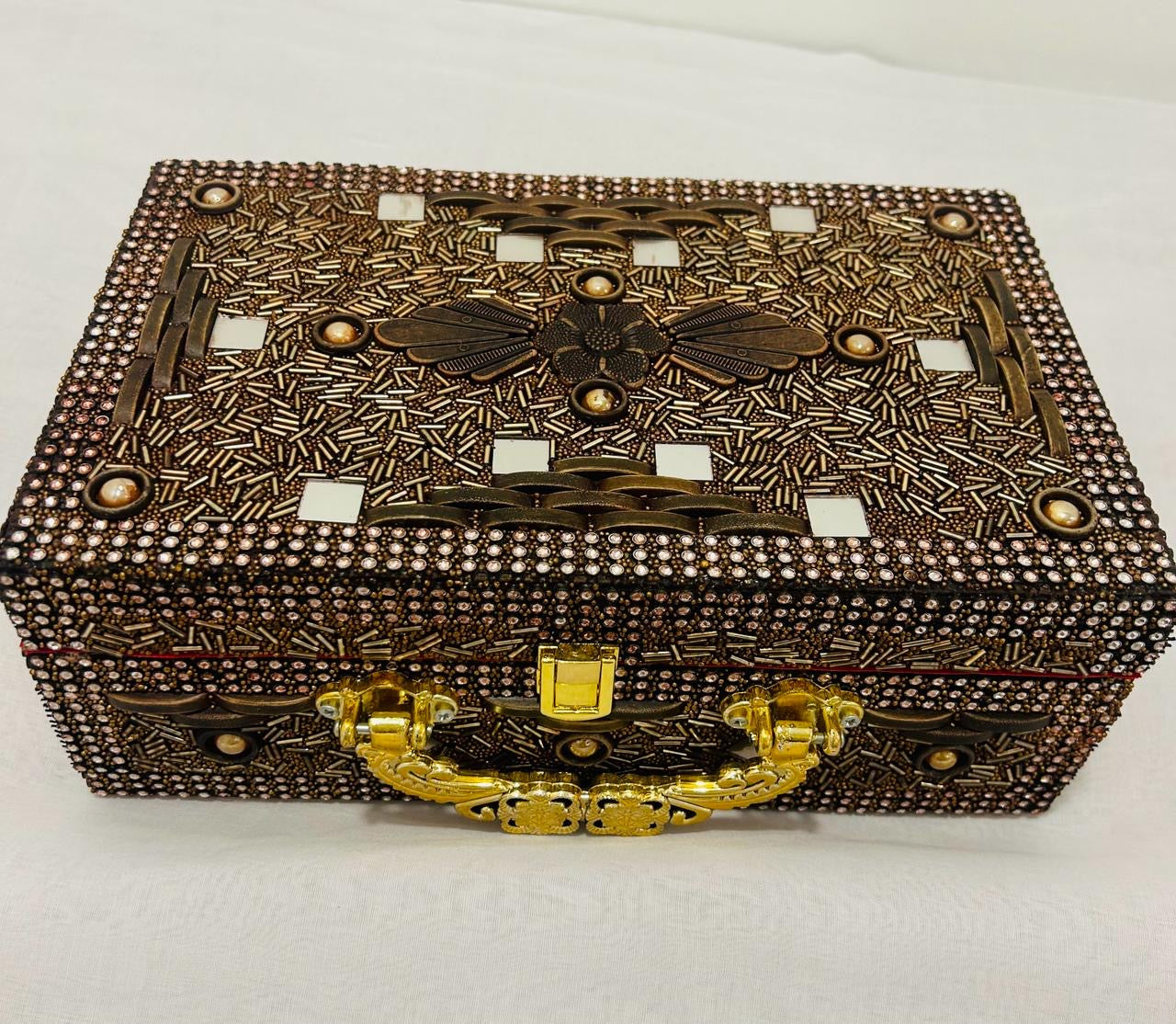 Antique Dark Brown 2 Rod Bangle Box – Premium Jewellery Organizer | Wrap Shap