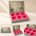 6 Partition Dry Fruit Box by Wrap Shap made from premium kappa board, ideal for dry fruits, chocolates, gourmet snacks, festive hampers, wedding favours, corporate gifting, and luxury gift packaging.