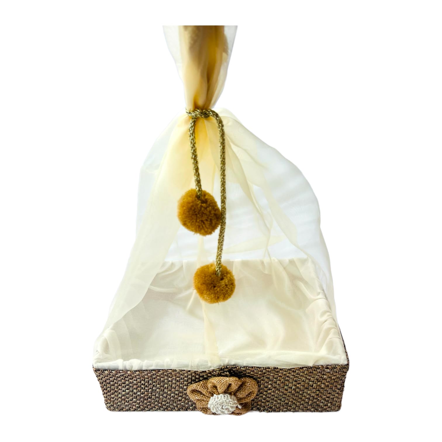 Jute Gift Hamper Basket - 12”x12”