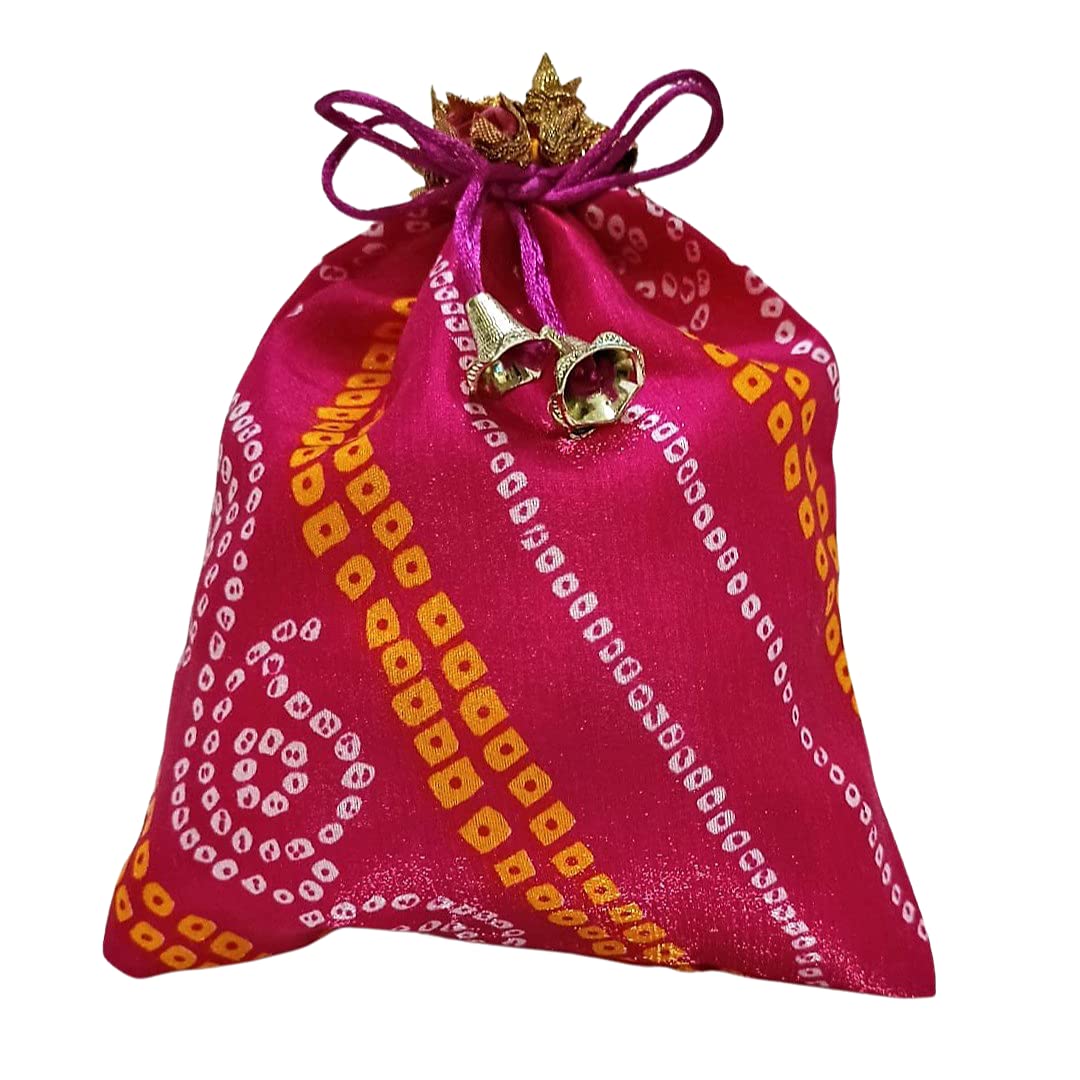 Jaipuri Bandhej Potli Batwa Bag - Return Gifts, Wedding, Dry Fruit Gifting