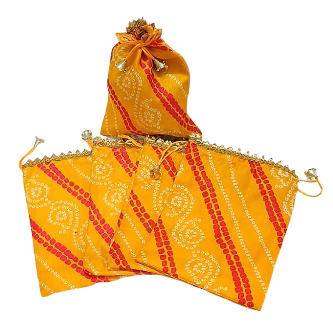 Jaipuri Bandhej Potli Batwa Bag - Return Gifts, Wedding, Dry Fruit Gifting