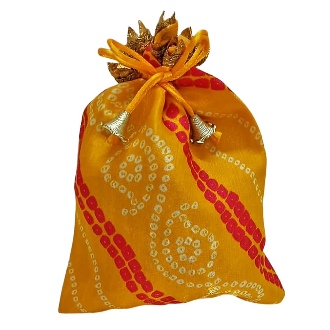 Jaipuri Bandhej Potli Batwa Bag - Return Gifts, Wedding, Dry Fruit Gifting