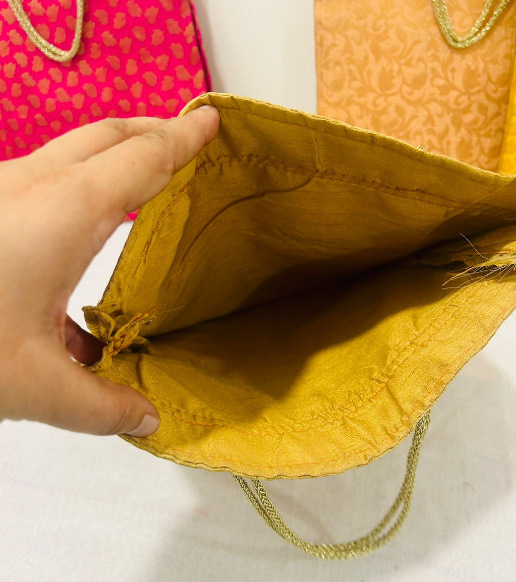 Brocade Cloth Gifting Bags – Assorted Prints & Colors | Traditional Return Gift Potli by Wrap Shap