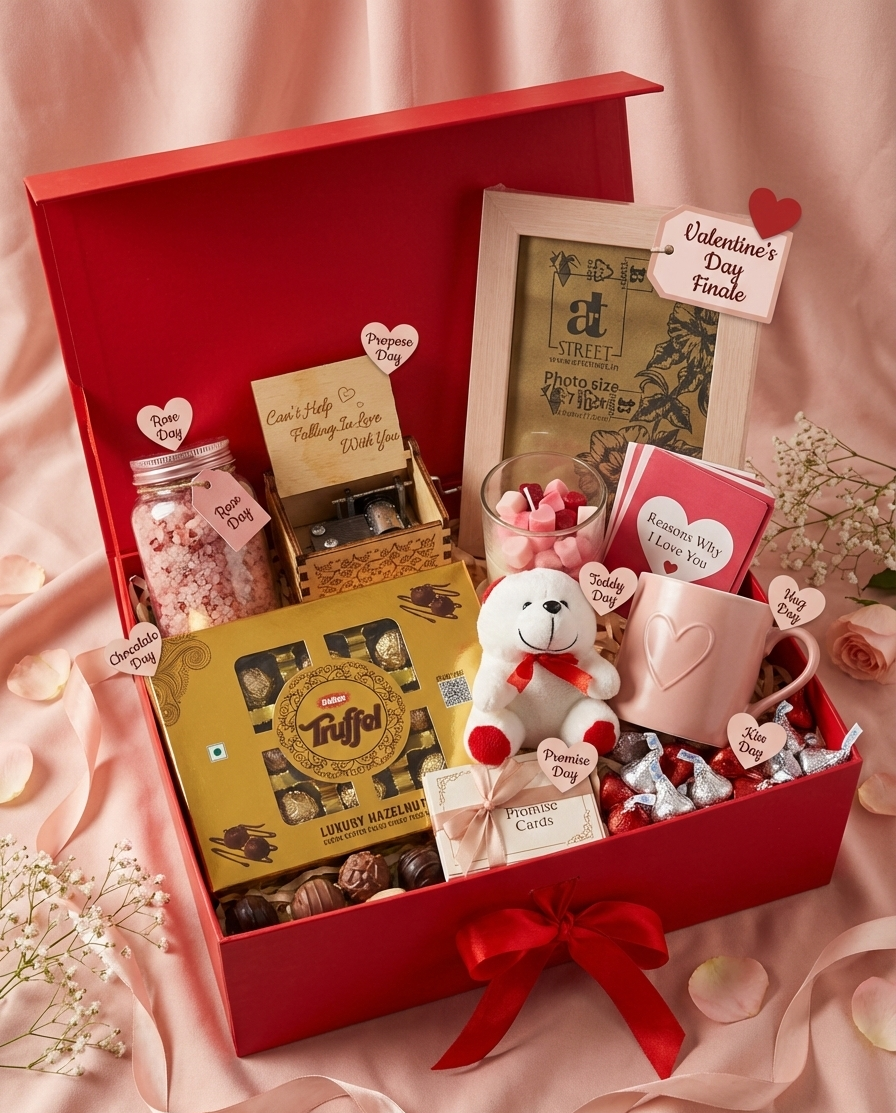 7 days of Valentine gift hamper with romantic surprises by Wrap Shap