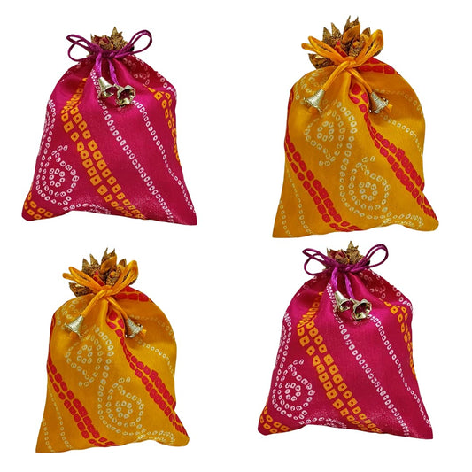 Jaipuri Bandhej Potli Batwa Bag - Return Gifts, Wedding, Dry Fruit Gifting