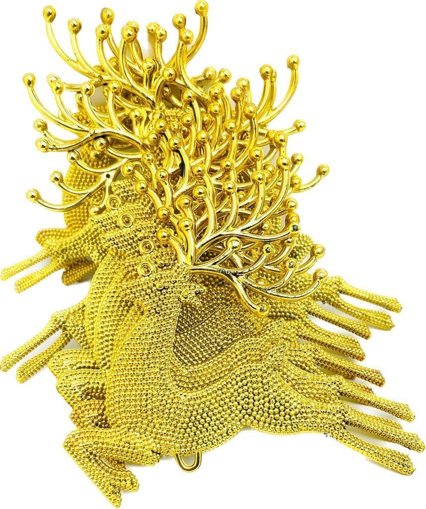 Assorted Reindeer Christmas Tree Hanging Ornaments | Festive Holiday Decorations | Pack of 6 Xmas Tree Decoration Items