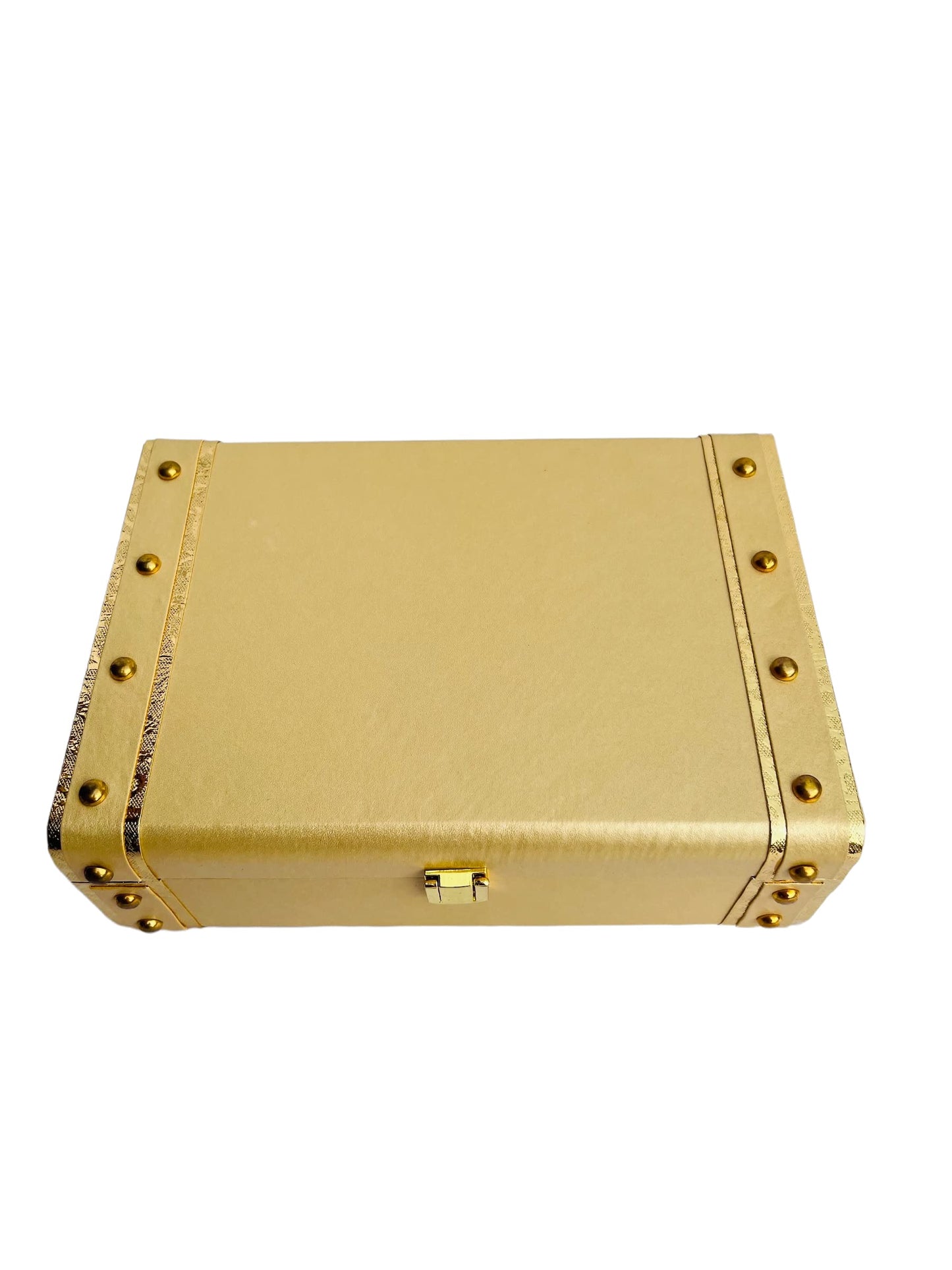 Golden Leatherette MDF Hamper Box