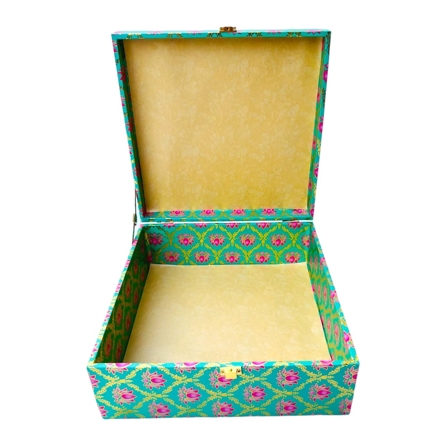 Lotus Print Digital MDF Empty Gift Box, 8inch