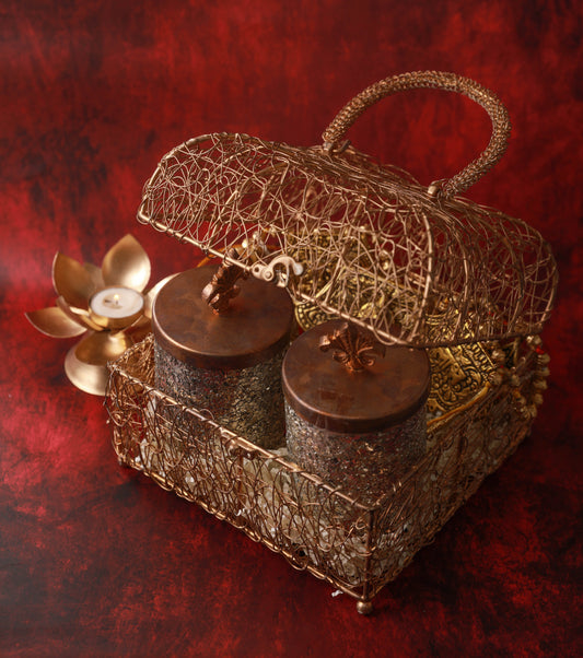 Festive Elegance Diwali Hamper: Premium Dry Fruits & Toran in Exquisite Metal Gift Box