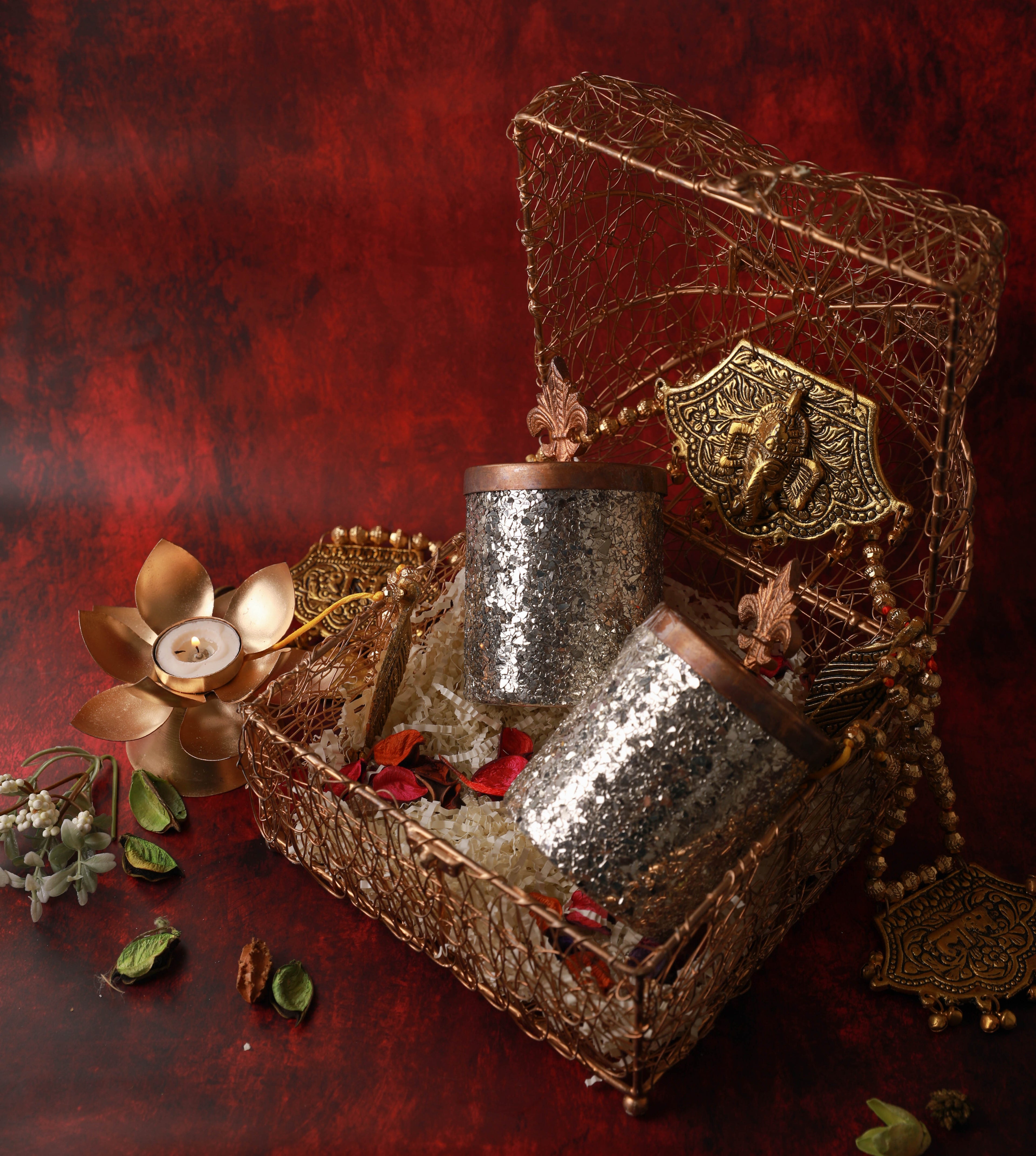 Festive Elegance Diwali Hamper: Premium Dry Fruits & Toran in Exquisite Metal Gift Box