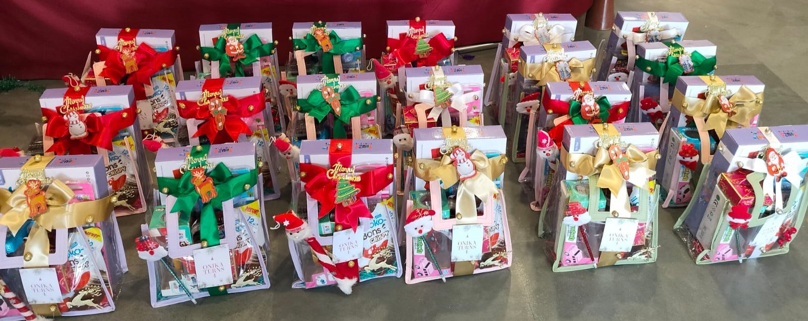 Christmas Hamper for Kids – Tumble Tower Toy, Watch, Pencil Pouch, Chocolate & Brownie in PVC Xmas Theme Bag