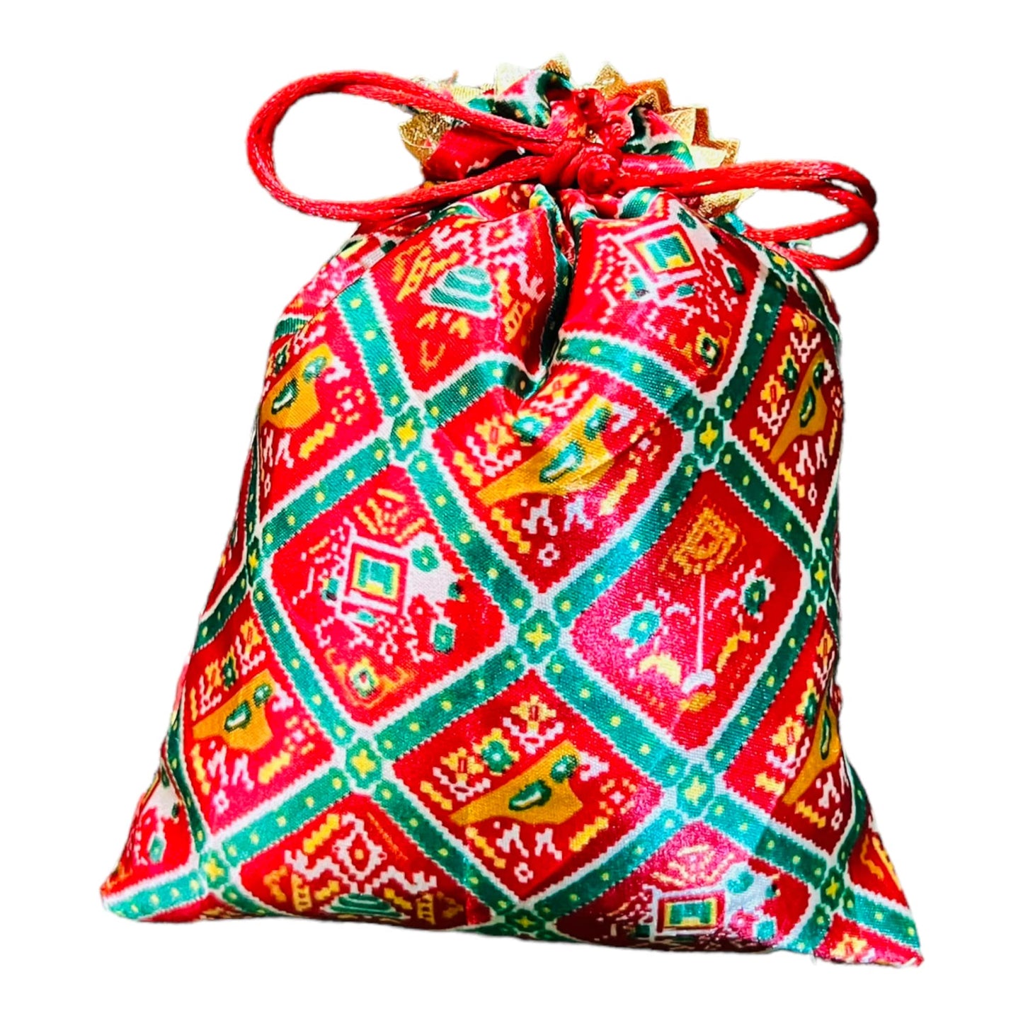 Luxurious Patola Print Potli Batwa Bags – Ideal for Return Favors and Gifting Dry Fruits