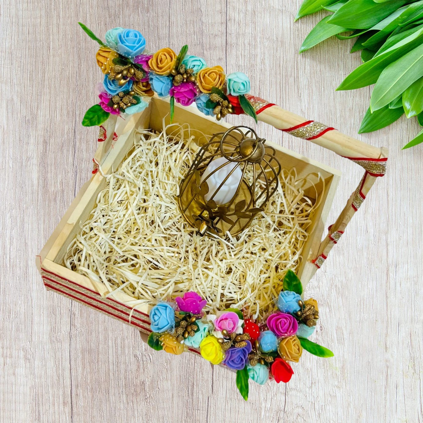 Pine Basket Engagement Ring Platter For Couple