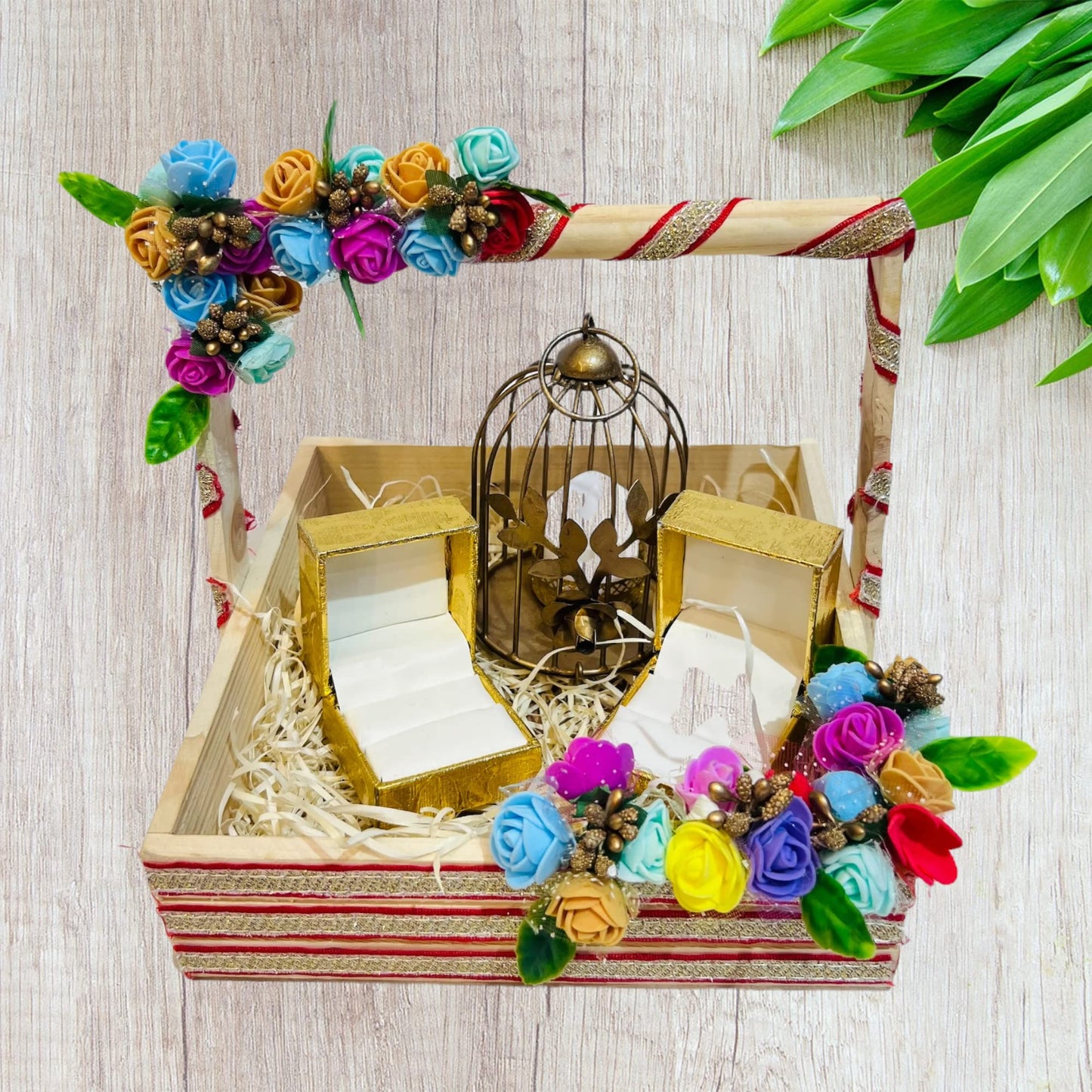 Pine Basket Engagement Ring Platter For Couple