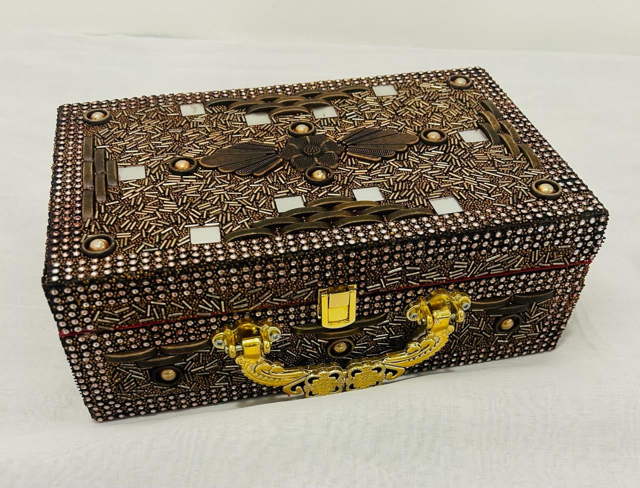 Antique Dark Brown 2 Rod Bangle Box – Premium Jewellery Organizer | Wrap Shap