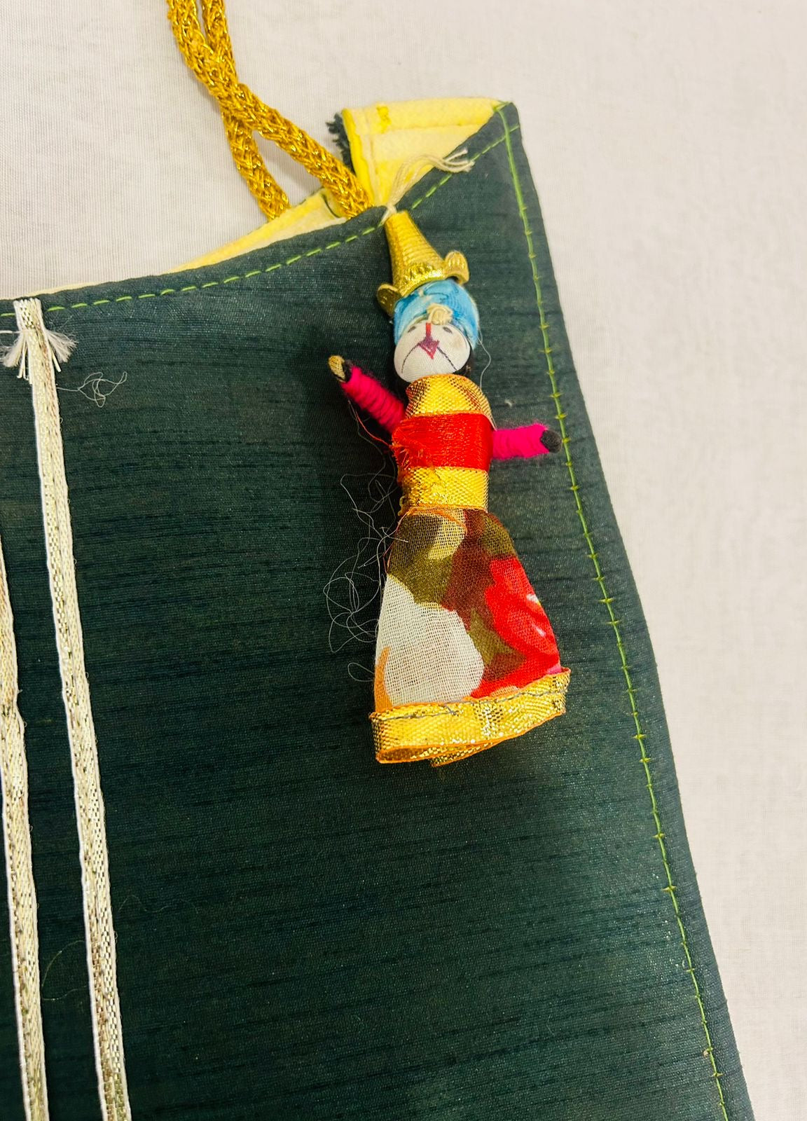 Ethnic Gifting Bags with Rajasthani Puppet Hanging – Assorted Colors | Wrap Shap